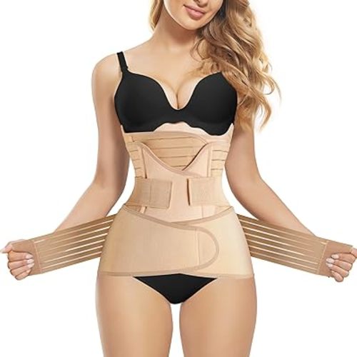 SCARBORO 3 In 1 Postpartum Belly Band Wrap For Pregnancy C Section Post Party Recovery Binder Faja Postparto Waist Trainer Girdle for Women Shapewear