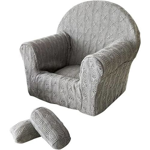 MERIGLARE Posing Sofa Set Baby Photo Props Decor Small Armchair for Studio Infant Photography, Gray, 29cm