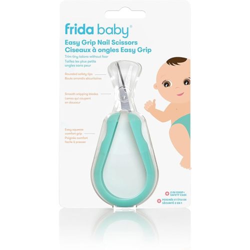 Frida Baby Easy Grip Nail Scissors | Grooming Essentials Safe for Infant Newborn Toddler Nails