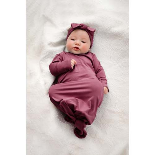 Baby Knot Gown Set: Dusty Rose – Lila