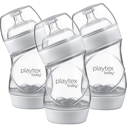 Playtex Baby VentAire Complete Tummy Comfort Baby Bottles, Anti-Colic & Anti-Reflux, Clear, 6 Oz, 3 Count