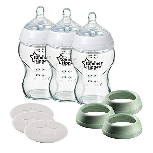Tommee Tippee Closer to Nature 3 in 1 Convertible Glass Baby Bottles, Anti-Colic Valve – 9-ounce, 3 Count - BOTTLE