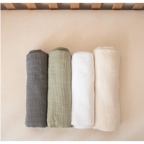 Organic Breathable Swaddle Blankets 4-Color Pack