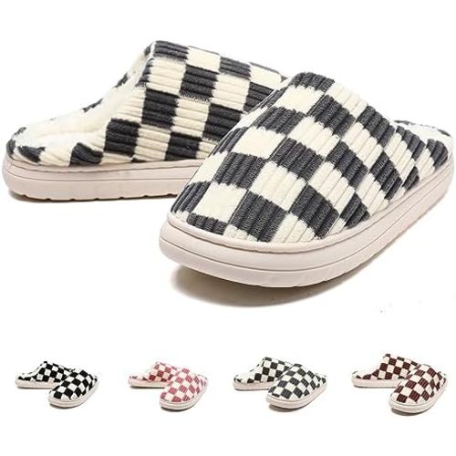 Guyarns House Slippers for Women,Fuzzy Mens Slippers,Casual House Shoes Memory Foam Womens Slippers Outdoor Indoor Warm Plush Bedroom Shoes with Faux Fur Lining