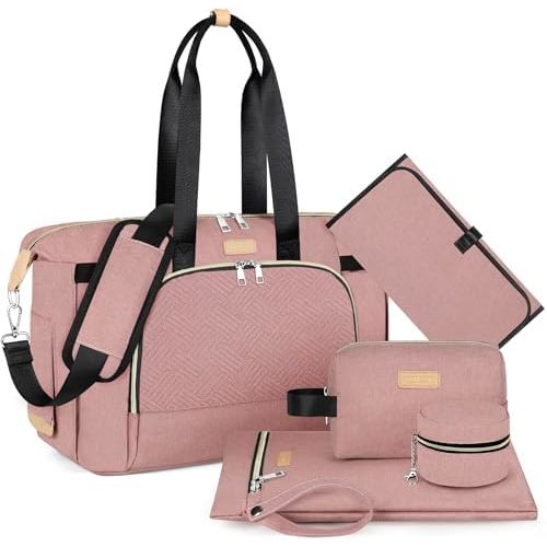 ITIEZY Diaper Bag Tote for Baby - Large Mommy Bag with Portable Changing Pad Pacifier Case, Hospital Bags Travel Baby Bag