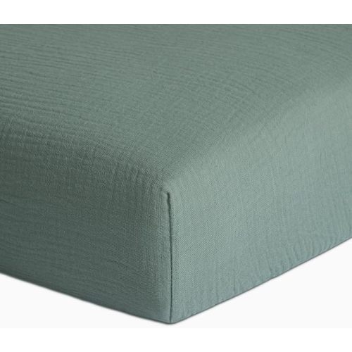 Meracorallo Muslin Fitted Crib Sheet, Soft and Breathable Baby Crib Sheet for Standard Crib and Toddler Mattresses, Roman Green - Crib Sheet 1 Pack