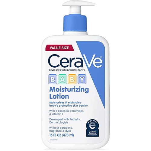 CeraVe Baby Lotion | Gentle Baby Skin Care with Ceramides, Niacinamide & Vitamin E | Fragrance, Paraben, Dye & Phthalates Free | Lightweight Baby Moisturizer | 16 Ounce - 16 Fl Oz (Pack of 1)