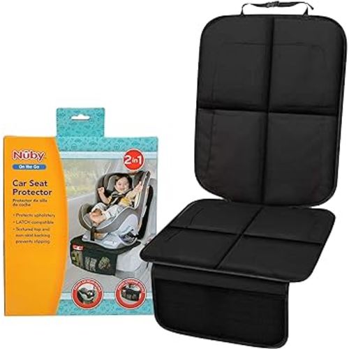 Nuby Deluxe Car Seat Protector, Black Mat for use Under Child's Car Seat