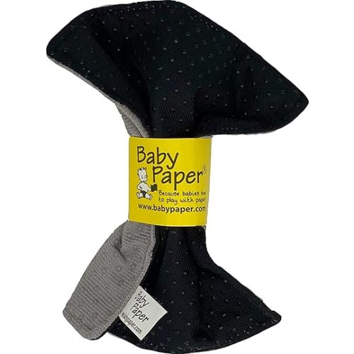 Baby Paper Textured Gray/Black Print Crinkle Toy | Sensory Toy for Babies, Toddlers, & Infants | Great Gift for Baby Showers