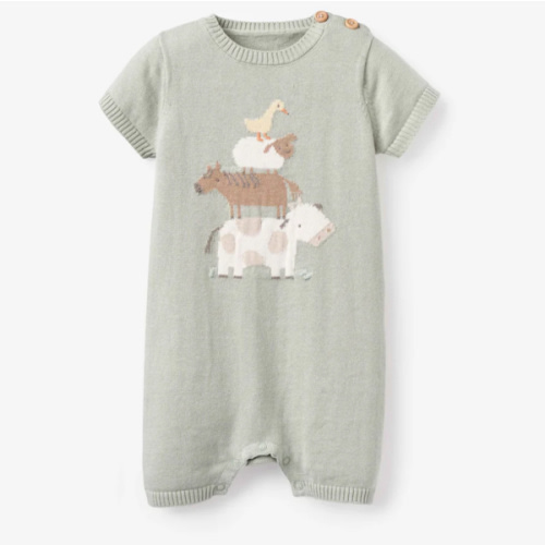 On the Farm Knit Shortall Romper – Elegant Baby