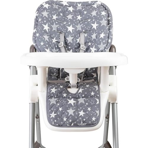 High Chair Pad - Machine Washable High Chair Cover, Easy Use Highchair Cushion, Soft Highchairs Covers for Baby, Padded Highchair Cover w/Elastic Back, Fits 3-5 Point Harness Chairs