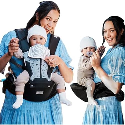 Baby Carrier, MOMTORY Safety-Certified 6-in-1 Baby Carrier Newborn to Toddler, Adjustable Detachable Infant Baby Hip Seat Carrier for 7-50lbs, All Seasons, Perfect for Shopping Travelling