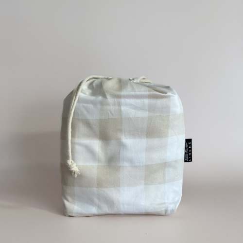 Co-Sleeper Bassinet / Change Pad Waterproof Sheet - Latte Gingham