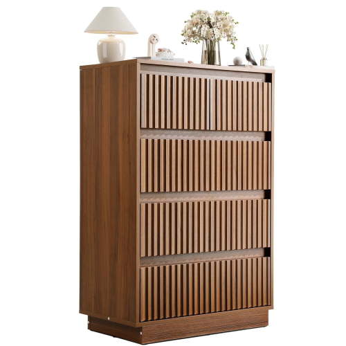 Wood Dresser, 5 Drawer Dresser for Bedroom, Modern Chest of Drawers with Deep Drawers Waterproof Living Room, Hallway, Entryway