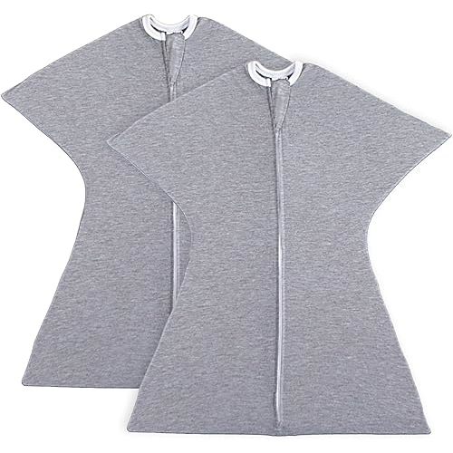 SleepingBaby Zipadee-Zip Transition Swaddle - Baby Swaddling Blanket with Zipper Convenience - Roomy Baby Wearable Blanket for Easy Diaper Changes - Classic Heather - Large (12-24 Month) - 2 Pack