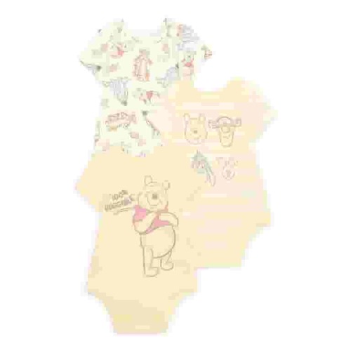 Disney Baby Wishes + Dreams Character Infant Baby Short Sleeve Bodysuits, 3-Pack, Sizes Newborn-12 Months