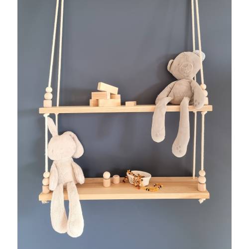 Wooden Swing Shelf / Hanging Shelf / Kids Shelf / Nursery Gift /  Swing Shelf / Toys Shelves / Books Shelf / Rope Shelves