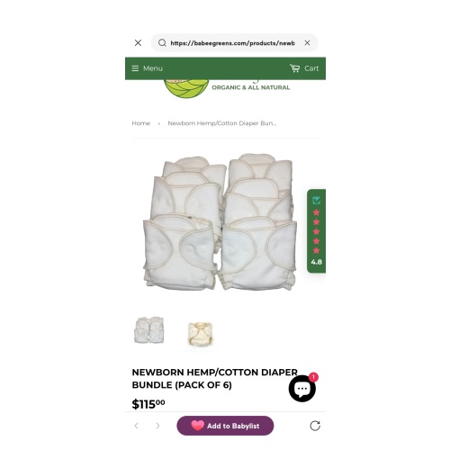 Newborn Hemp/Cotton Diaper Bundle (Pack of 6) – Babee Greens