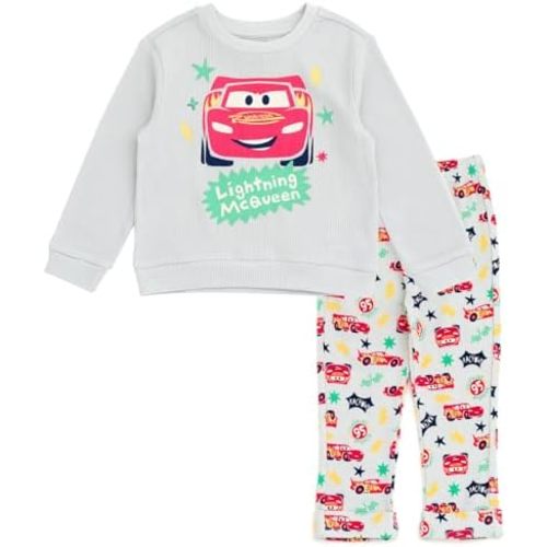 Disney Waffle Knit Pullover Sweatshirt and Jogger Pants Outfit Set Newborn to Little Kid Sizes (0-3 Months - 5)