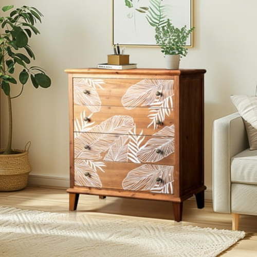 UBesGoo Dresser for Bedroom, 4 Drawer Dressers Chests, Bedroom Closet Wooden Tall Dresser, Hallway, Entryway
