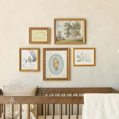 Winnie the Pooh Wall Decor Set | Vintage Nursery Gallery Wall Art | Framed Storybook Prints | G26