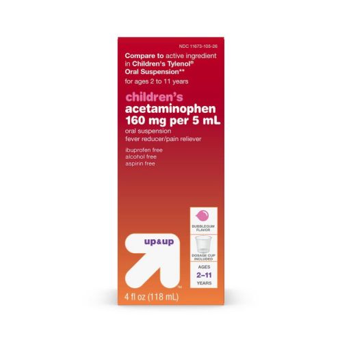 Children's Acetaminophen Pain Reliever & Fever Reducer Liquid - Bubblegum - 4 Fl Oz. - Up&up™