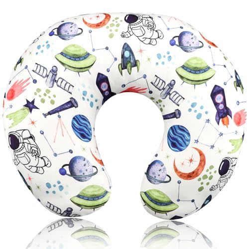 TANOFAR Nursing Pillow Cover Boy, Stretchy Breast Feeding Pillow Covers, Soft & Skin-Friendly, Removable Nursing Support Pillow Slipcover, Space Shuttle