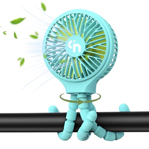 Ddrihlees Stroller Fan Clip - Battery Operated Portable 360 Rotate Car Seat Fan, USB Rechargeable for Crib, Treadmill, Travel
