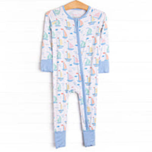 Dock Days Bamboo Zippy Pajama, Blue – Stitchy Fish