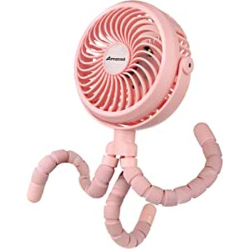 Amazon.com: AMACOOL Battery Operated Stroller Fan Flexible Tripod Clip On Fan with 3 Speeds and Rotatable Handheld Personal Fan for Car Seat Crib Bike Treadmill (Pink) : Baby