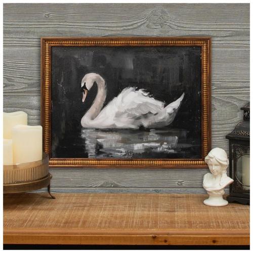 Moody Swan Frame Wall Decor