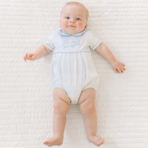 Gator Applique Collared Bubble - Light Blue