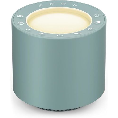 Sleep Sound Machine: Red Light Therapy White Noise Sound Machine with 38 Soothing Sounds & Calming Womb Soother, Memory Function, Dimmable Nursery Night Light with Timer for Baby Adult Gift (Slate)