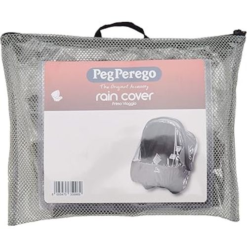 Peg Perego Primo Viaggio Rain Cover – Accessory - Approved for Use with Any Peg Perego Primo Viaggio Infant Car Seats - Clear with Light Grey