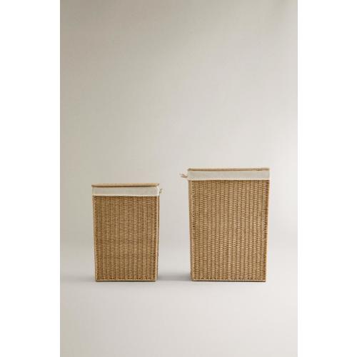 FABRIC-LINED LAUNDRY HAMPER - Light beige | ZARA United States