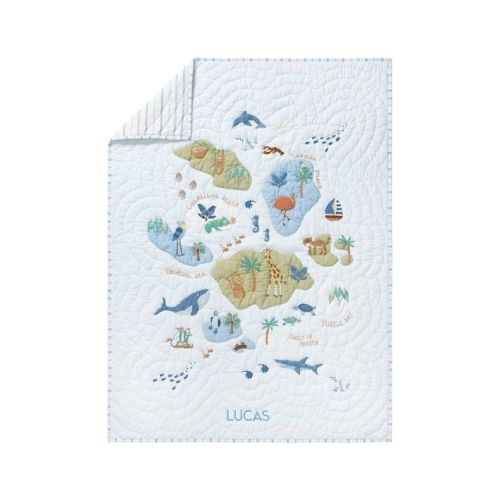 Layton Map Baby Quilt | Pottery Barn Kids