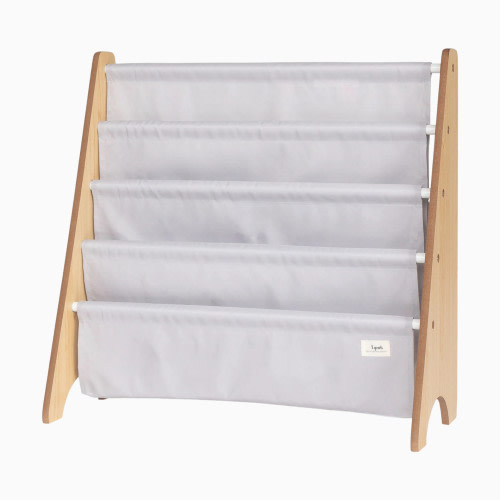 3 Sprouts Recycled Book Rack - Light Grey