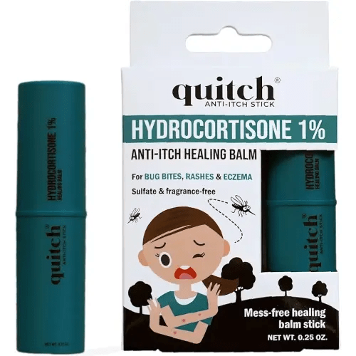 quitch Hydrocortisone Healing Balm, Eczema Cream for Kids Stick, Psoriasis Relief Treatment, Anti Itch Maximum Strength, Healing Ointment, Rash, Dry Skin Treatment for Skin, Avocado Oil Squalane