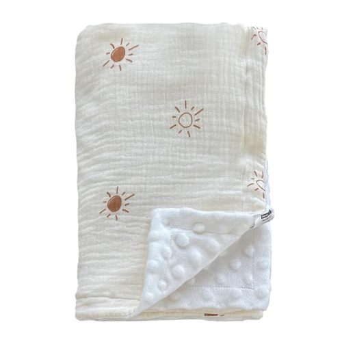 Soarwg Kids Baby Blanket Unisex Newborn, Super Soft Nursery Minky Blankets with Muslin Cotton for Boys Girls, Toddler Baby Nursery Bed Blanket Shower Gifts, 30 x 40 Inch