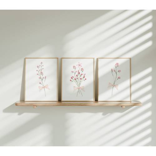 Wildflower nursery art, Girls nursery print set, Boho nursery wall art, Floral nursery decor, Vintage flower nursery, Girls nursery decor