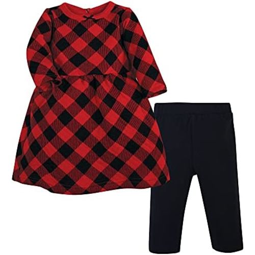 Hudson Baby Unisex Baby Quilted Cotton Dress and Leggings