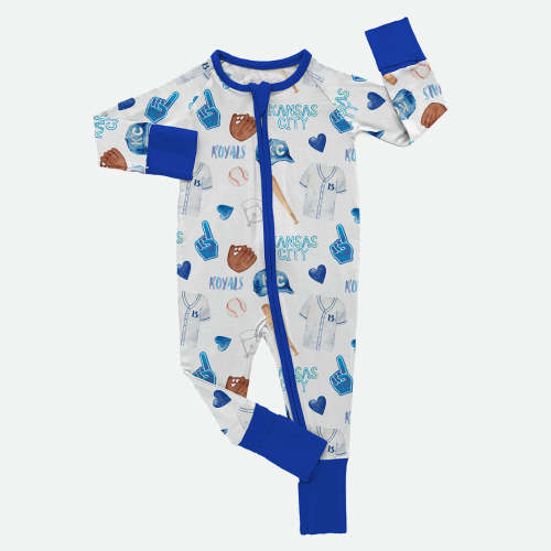 Crown Town Watercolor - Bamboo Zippy Romper – Kansas City Keiki