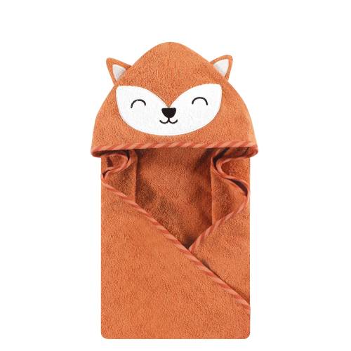 Hudson Baby Infant Boy Cotton Animal Face Hooded Towel, Orange Fox, One Size - Orange Fox - One Size