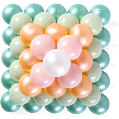 GOGOSO NeutralBall Pit Balls - 100 Count Colorful and Soft Plastic Balls for Kids, Brand, Resilient for Active Play,Pearl Green+Pearl Gold+Pearl White