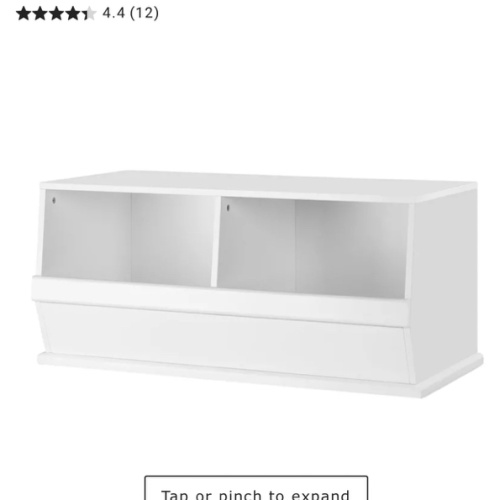 Kids Double Toy Bin, White