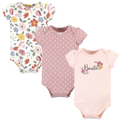 Hudson Baby Infant Girl Cotton Bodysuits, Bonita, Newborn