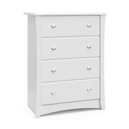 Storkcraft Crescent 4 Drawer Nursery Dresser, White