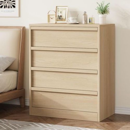 4 Drawer Dresser for Bedroom, Nightstand 4 Chest of Drawers with Large Storage, Dresser Organizer Bedside Table for Living Room, Nursery, Entryway