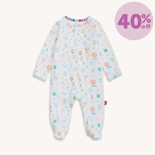alphabet soup cloudstretch™ magnetic parent favorite footie – Magnetic Me