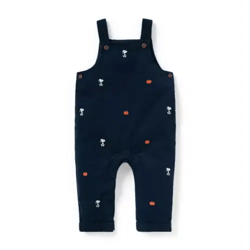 Baby Merchant Marine Pumpkin Peanuts Snoopy Embroidered Baby Overall by Janie and Jack